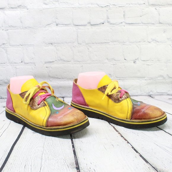 Aquatred By Goodyear Soles Multicolor Moon Stars Leather Oxford Shoes M 5 L 7 - Picture 3 of 9